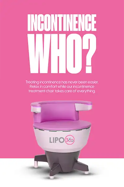 LIPO360 EMS Chair Can Help with Urinary Incontinence 2 Image of a urinary incontinence treatment seat Frimley